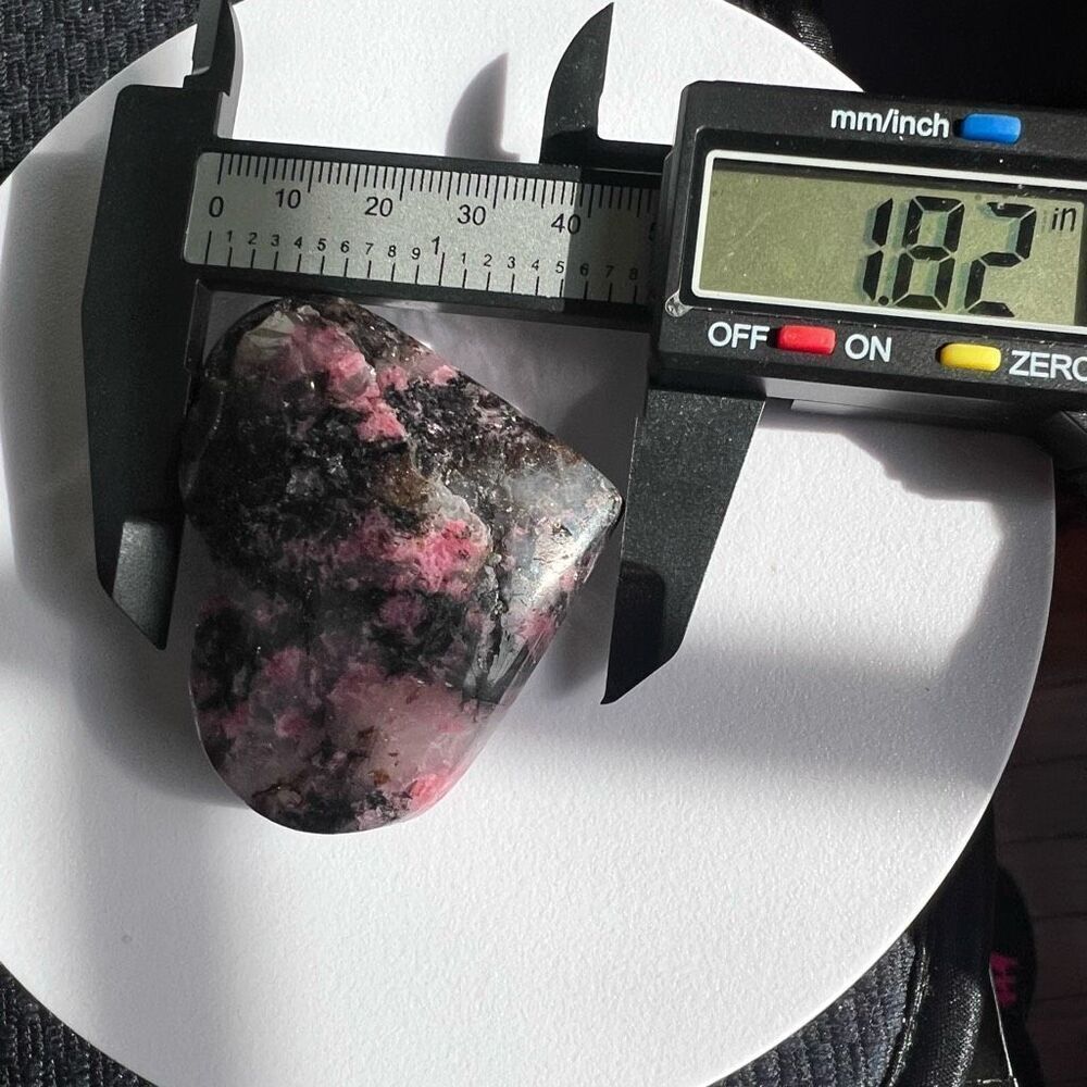 Icy Rhodonite Crystal Heart Carving - Picture 8 of 12